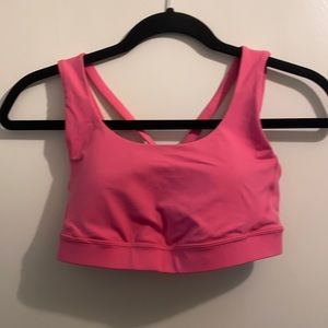 Pink lululemon sports bra with mesh detail